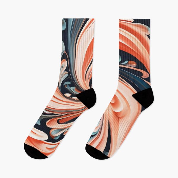 Item preview, Pastel Coral Pink and Grey-Blue Paint Swirl designed and sold by EmeraldeaArt.