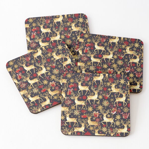 Item preview,  Gold Reindeer Christmas Luxury Pattern designed and sold by designwiss.