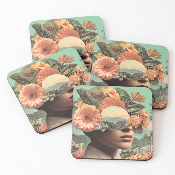 Item preview, Surreal Female Portrait with Floral Elements and Mountain Landscape designed and sold by Jirka Svetlik, Studio Illuvision.