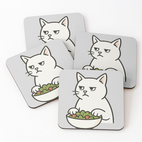 Item preview, Judgmental White Cat Hating Salad | Silly Paws Studio designed and sold by SillyPawsStudio.
