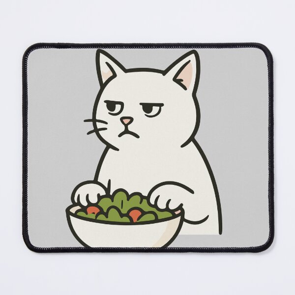 Item preview, Judgmental White Cat Hating Salad | Silly Paws Studio designed and sold by SillyPawsStudio.
