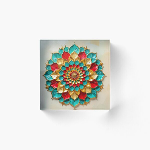Artikelvorschau, Mandala Radiance – Goldene Blüten, Teal Harmony & Visual Balance entworfen und verkauft von FotoworldEdel.