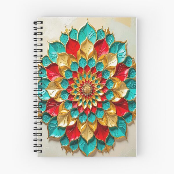 Item preview, Mandala Radiance – Golden Flowers, Teal Harmony & Visual Balance designed and sold by FotoworldEdel.