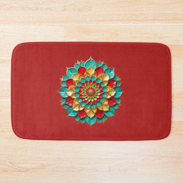 Item preview, Mandala Radiance – Golden Flowers, Teal Harmony & Visual Balance designed and sold by FotoworldEdel.