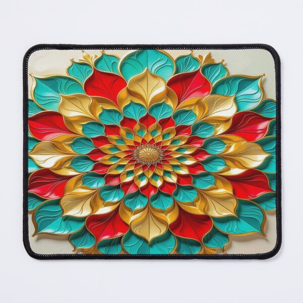 Item preview, Mandala Radiance – Golden Flowers, Teal Harmony & Visual Balance designed and sold by FotoworldEdel.