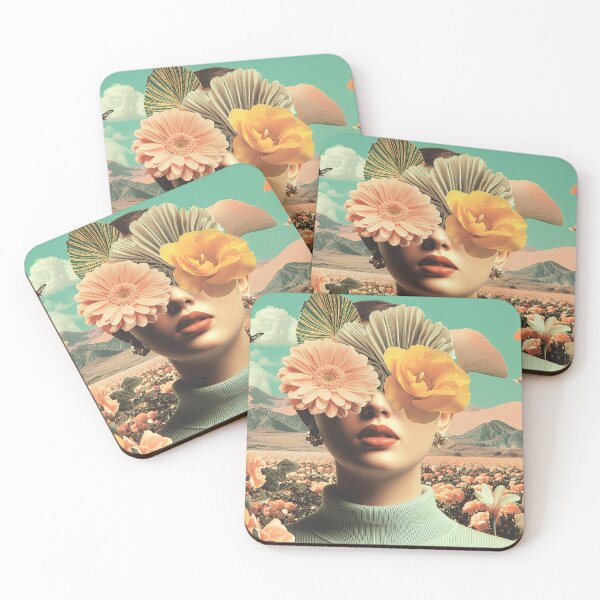 Item preview, Surreal Female Portrait With Flowers Covering Eyes designed and sold by Jirka Svetlik, Studio Illuvision.