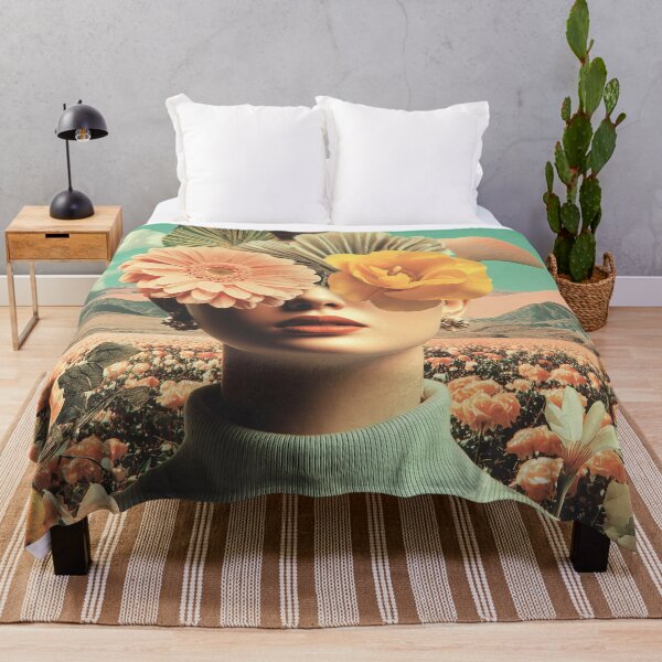 Item preview, Surreal Female Portrait With Flowers Covering Eyes designed and sold by Jirka Svetlik, Studio Illuvision.