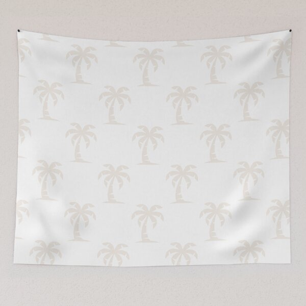 Aperçu de l'œuvre Silhouette de palmier – Perle sur blanc créée et vendue par colorofmagic.