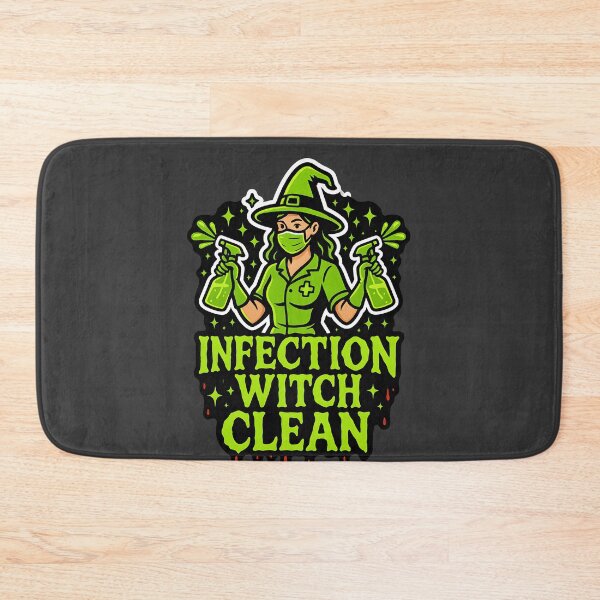 Item preview, Infection Witch Clean – Halloween Witch T-Shirt for Female Infection Control Nurses – Spooky Neon Green Design designed and sold by ClinicalHubs.