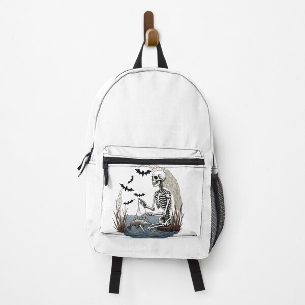 Item preview, Skeleton Sitting and Fishing with Bats at Pond designed and sold by ArtDesignTp.