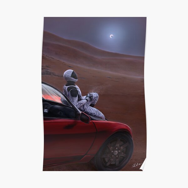 Lehnen Sie sich zurück und genießen Sie stilvoll eine Sonnenfinsternis auf dem Mars! Poster