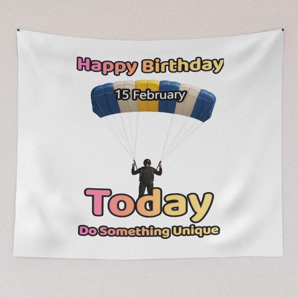 Item preview, Birthday Parachutist 15 February designed and sold by ariksworld.