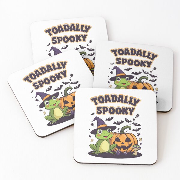 Item preview, Toadally Spooky Cute Witch Frog with Pumpkin and Bats Halloween Art designed and sold by ArtDesignTp.
