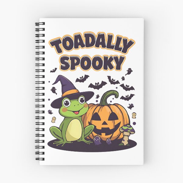 Item preview, Toadally Spooky Cute Witch Frog with Pumpkin and Bats Halloween Art designed and sold by ArtDesignTp.