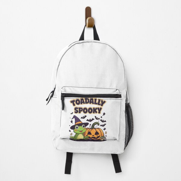 Item preview, Toadally Spooky Cute Witch Frog with Pumpkin and Bats Halloween Art designed and sold by ArtDesignTp.