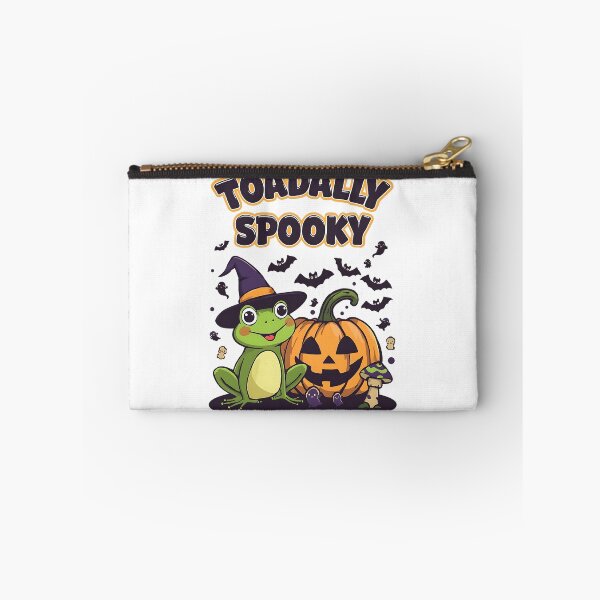 Item preview, Toadally Spooky Cute Witch Frog with Pumpkin and Bats Halloween Art designed and sold by ArtDesignTp.
