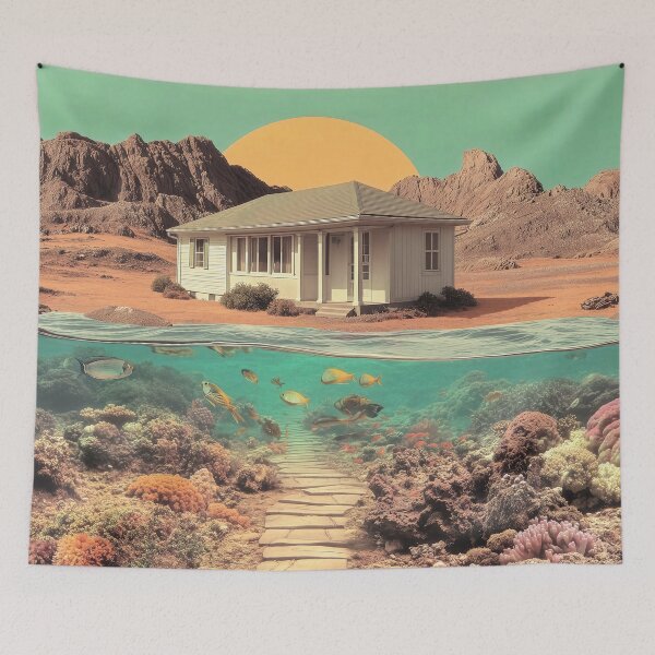 Item preview, Surreal Desert House with Underwater Reef designed and sold by Jirka Svetlik, Studio Illuvision.