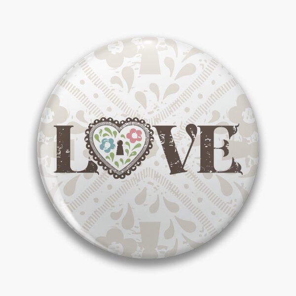 Item preview, lucky love with vintage flower love heart padlock and heart four leaf clover designed and sold by storieslanguage.