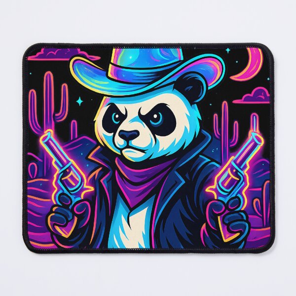 Item preview, Futuristic Cowboy Panda in the Neon Desert designed and sold by kyokugen.