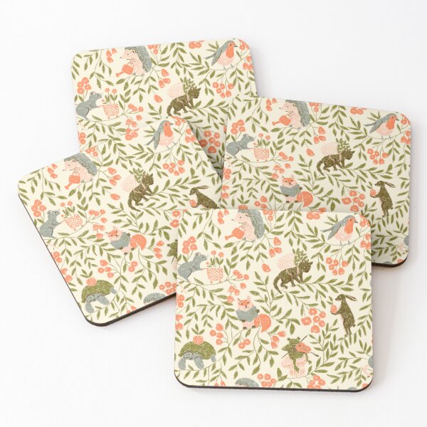 Item preview, Whimsical Animals in a Wild Garden with Flowers designed and sold by Ema Tudose.