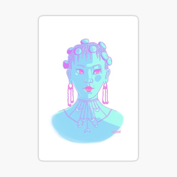 Rose et bleu Sticker