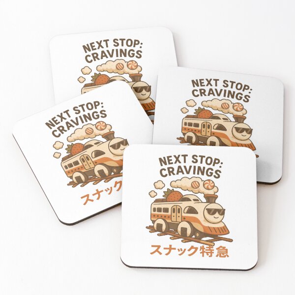 Item preview, Next Stop Cravings - Snack Express Train Japanese Kawaii Food Design designed and sold by Alchemy Ink.