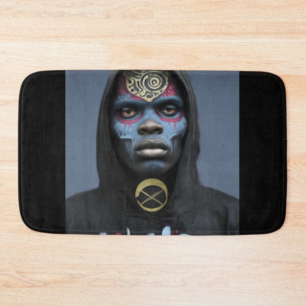 Item preview, AfroNova Halloween Digital Art | Cosmic Graffiti Skeleton & Mask Print | Neon Afrofuturist Wall Decor designed and sold by Blackcanvas444.