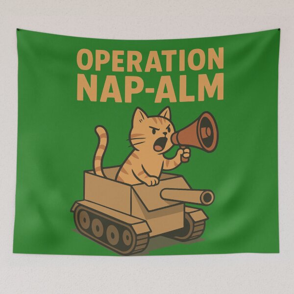 Item preview, Operation NAP-ALM Cat in Tank | Silly Paws Studio designed and sold by SillyPawsStudio.
