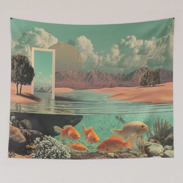 Item preview, Surreal Doorway in Desert with Underwater Fish designed and sold by Jirka Svetlik, Studio Illuvision.