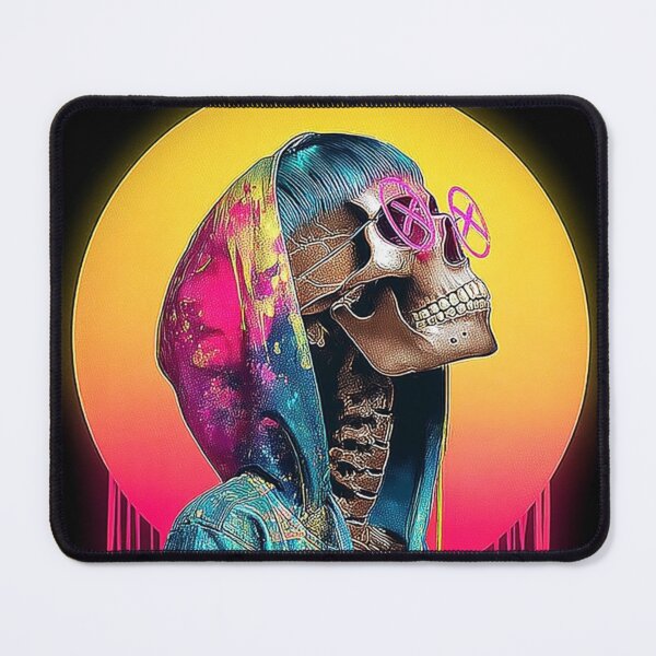 Item preview, AfroNova Halloween Digital Art | Cosmic Graffiti Skeleton & Mask Print | Neon Afrofuturist Wall Decor designed and sold by Blackcanvas444.