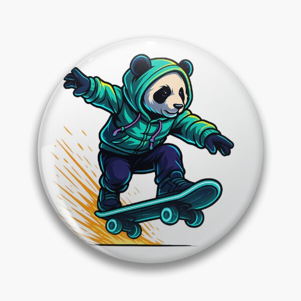 Item preview, Cyberpunk panda on futuristic skateboard designed and sold by kyokugen.