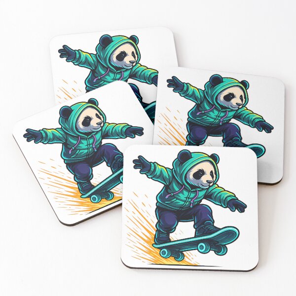 Item preview, Cyberpunk panda on futuristic skateboard designed and sold by kyokugen.