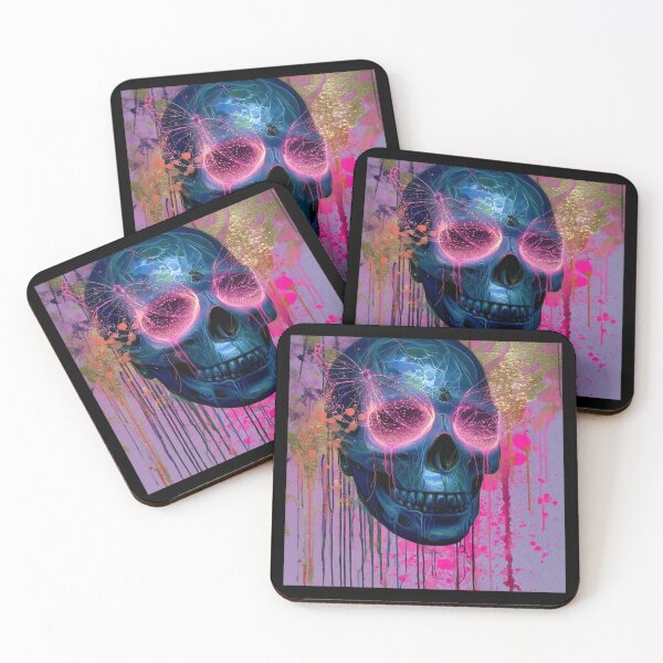 Item preview, AfroNova Halloween Digital Art | Cosmic Graffiti Skeleton & Mask Print | Neon Afrofuturist Wall Decor designed and sold by Blackcanvas444.