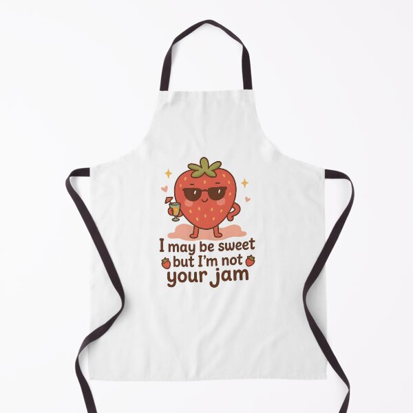 Item preview, Funny Kawaii Strawberry Pun – Cute Fruit Cartoon with Sunglasses & Quote "Not Your Jam" designed and sold by LeMotifRouge.