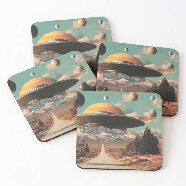 Item preview, Surreal Landscape with Road, Saturn, and Floating Planets designed and sold by Jirka Svetlik, Studio Illuvision.