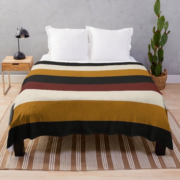 Item preview, Bold Autumn Stripes – Black, Gold, Cream, and Burgundy Pattern designed and sold by Zenvo.