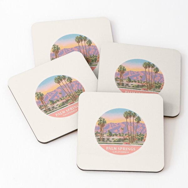Artikelvorschau, Palm Springs Kalifornien Vintage Reiseaufkleber - Retro Wüste Sonnenuntergang & Palmen entworfen und verkauft von Blurbean.