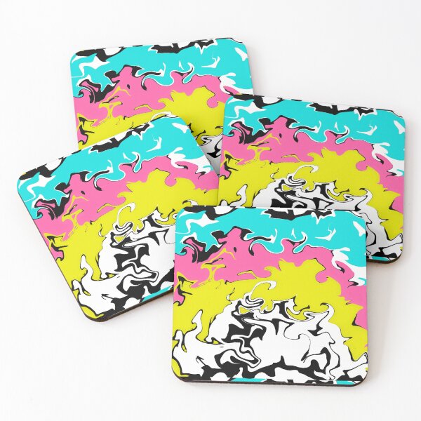 Item preview, Digital Flaming Glow – Black White Hot Pink Yellow Turquoise | UKXDesign designed and sold by UKXDesigns.