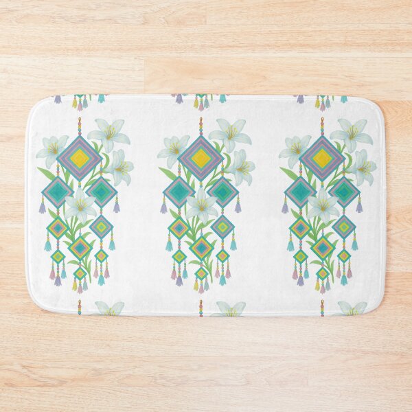 Item preview, LaiThai Lanna Tung & White Lilies designed and sold by LaiThaiPatterns.