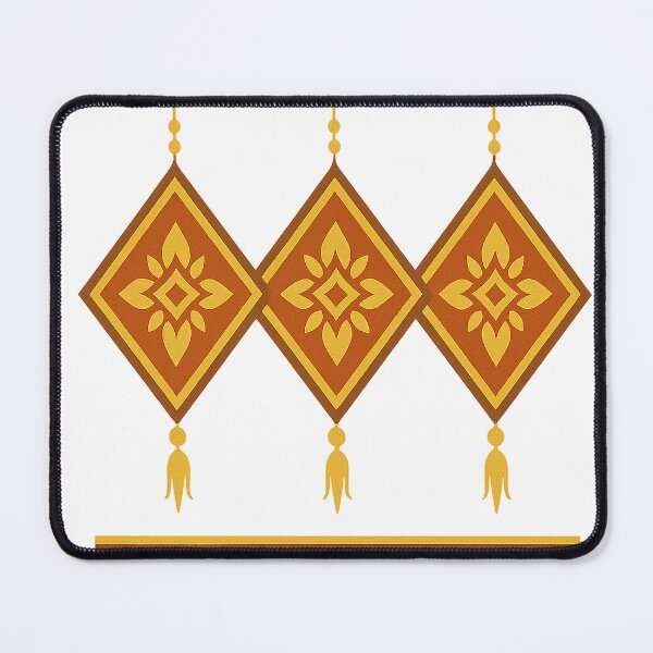 Item preview, LaiThai Triple Tung Emblem (Gold & Vermilion) designed and sold by LaiThaiPatterns.