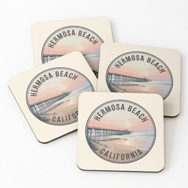 Item preview, Hermosa Beach California Retro Circle Sticker designed and sold by Horizon Tales.