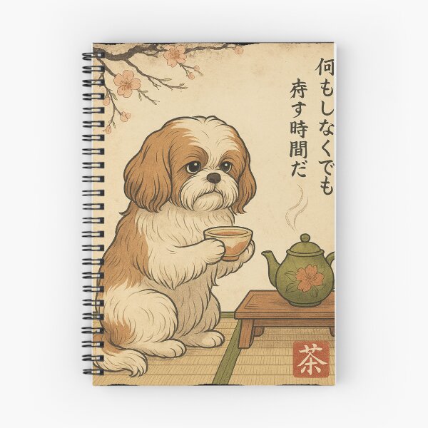 Item preview, Shih Tzu Zen Tea Ceremony Japanese Ukiyoe Dog Art Shirt designed and sold by The Art of Kkatarynka.