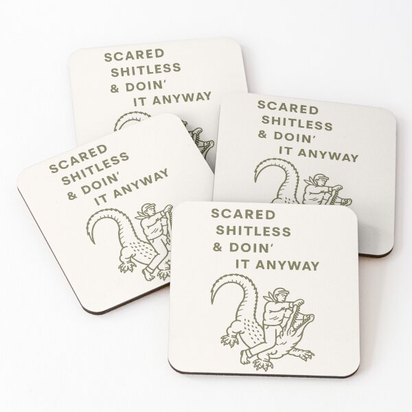 Item preview, Scared Sh*tless & Doin’ It Anyway – Motivational Gator Rider Design designed and sold by ItsSimplyHer.