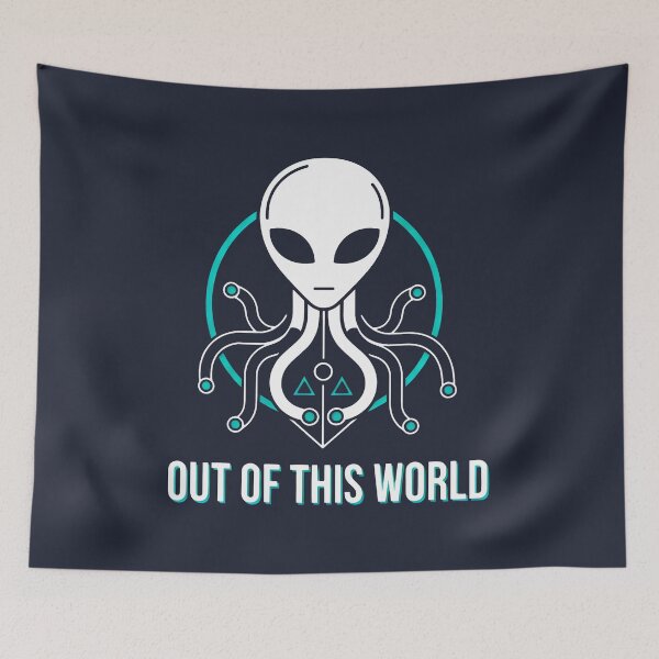Item preview, Minimalist Alien Octopus Emblem designed and sold by SplashTastic.