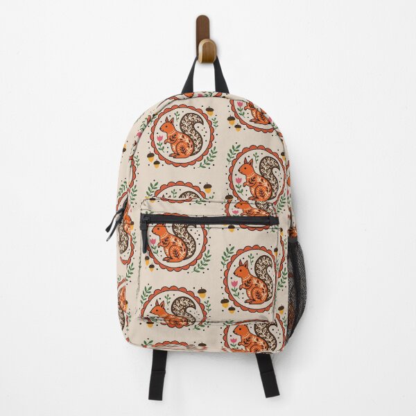 Item preview, Red Squirrel – Leaf Tail Harmony, Rustic Autumn Mood - Scandinavian Folk Art by heidiannemorris © designed and sold by FOLK ART FUSION by heidiannemorris.