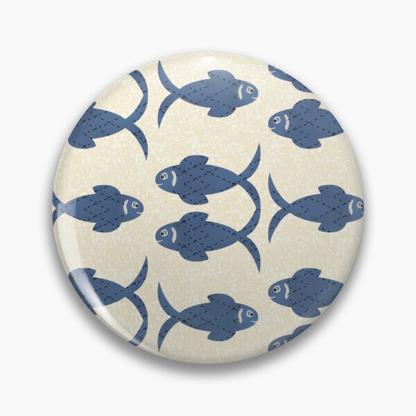 Item preview, Blue Fish Pattern – Nautical Minimalist Ocean Design designed and sold by Almanzart.