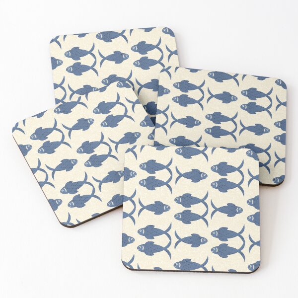 Item preview, Blue Fish Pattern – Nautical Minimalist Ocean Design designed and sold by Almanzart.