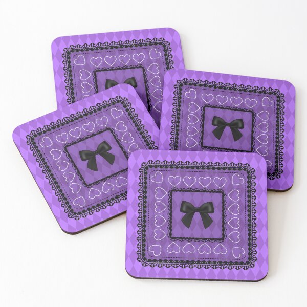 Item preview, Pastel Goth Hearts and Lace Pattern designed and sold by LittleLinenKitten.
