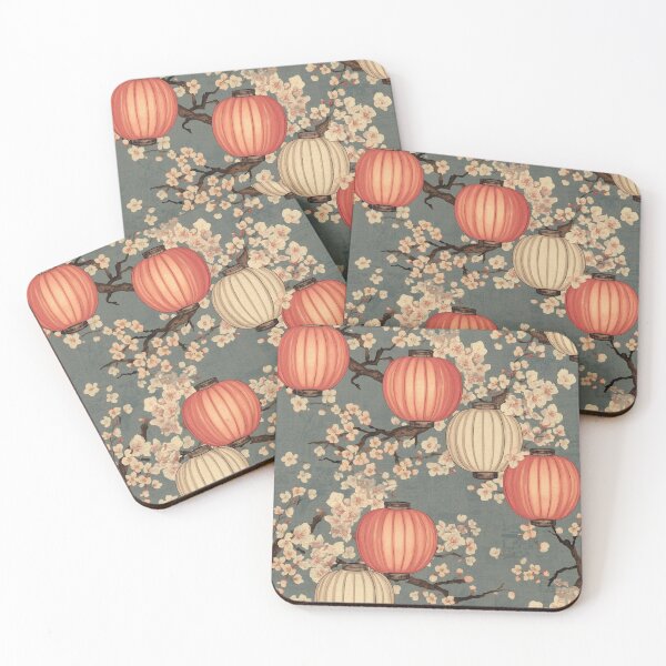 Item preview, Seamless Lantern and Cherry Blossom Pattern – Japanese Festival Design designed and sold by Vandy Fullam.