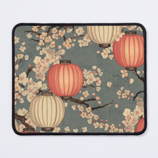 Item preview, Seamless Lantern and Cherry Blossom Pattern – Japanese Festival Design designed and sold by Vandy Fullam.